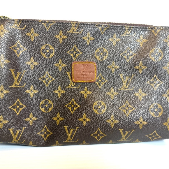 Louis Vuitton Brown Monogram Toiletry Bag with Gold Hardware - Picture 1 of 11
